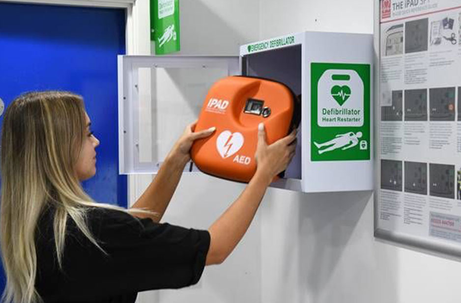 Company funds installation of life-saving defibrillator